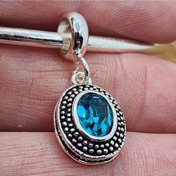 5/$21 ❤️ CRYSTAL AQUAMARINE BLUE MARCH BIRTHDAY CHARM FOR PANDORA BRACELETS - Picture 2 of 2